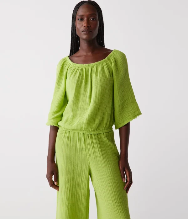 Michael Stars Isabel Convertible Gauze Top- Tops, Blouses & Shirts