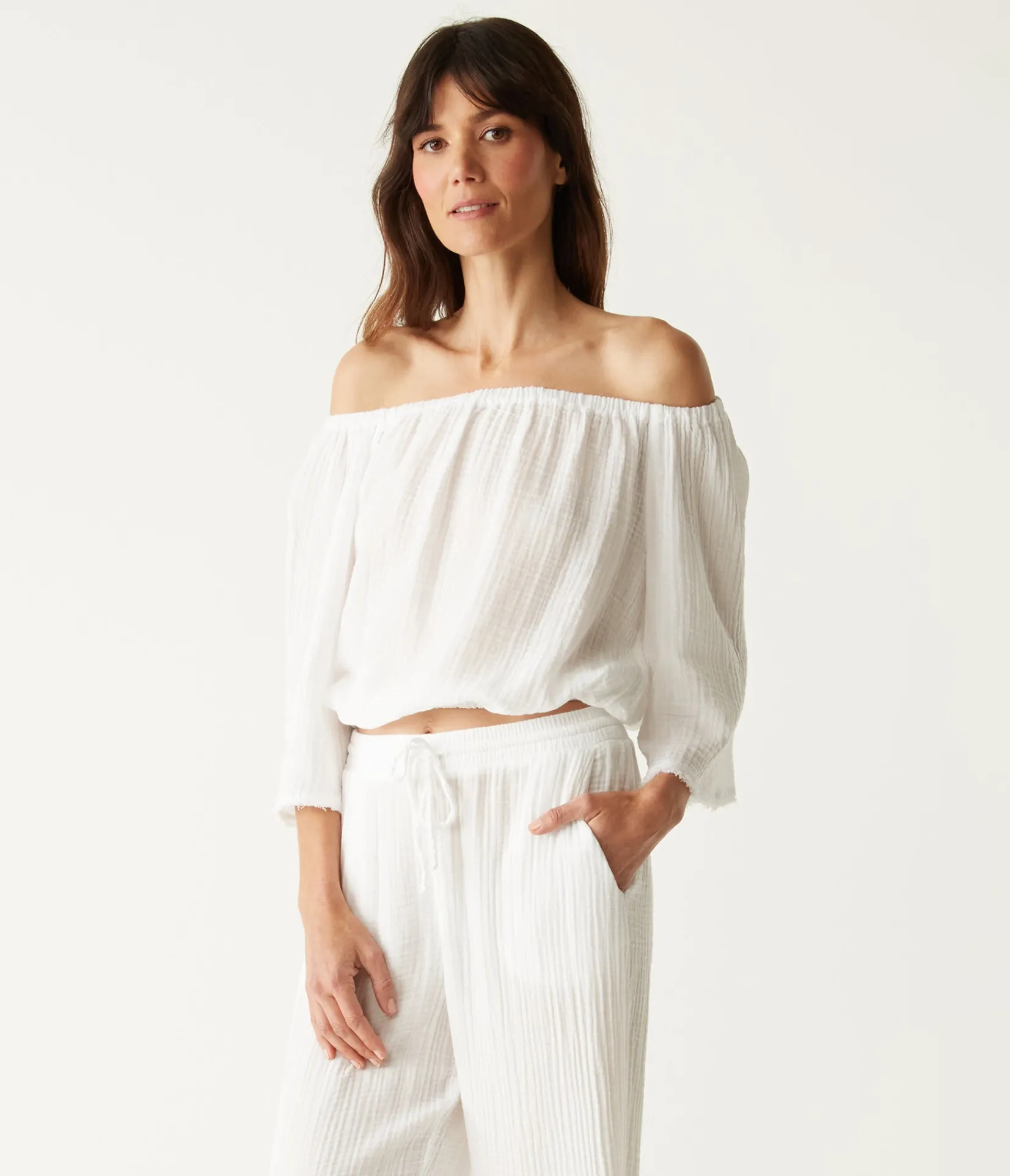 isabel_convertible_gauze_top_13.webp Michael Stars Isabel Convertible Gauze Top- Tops, Blouses & Shirts