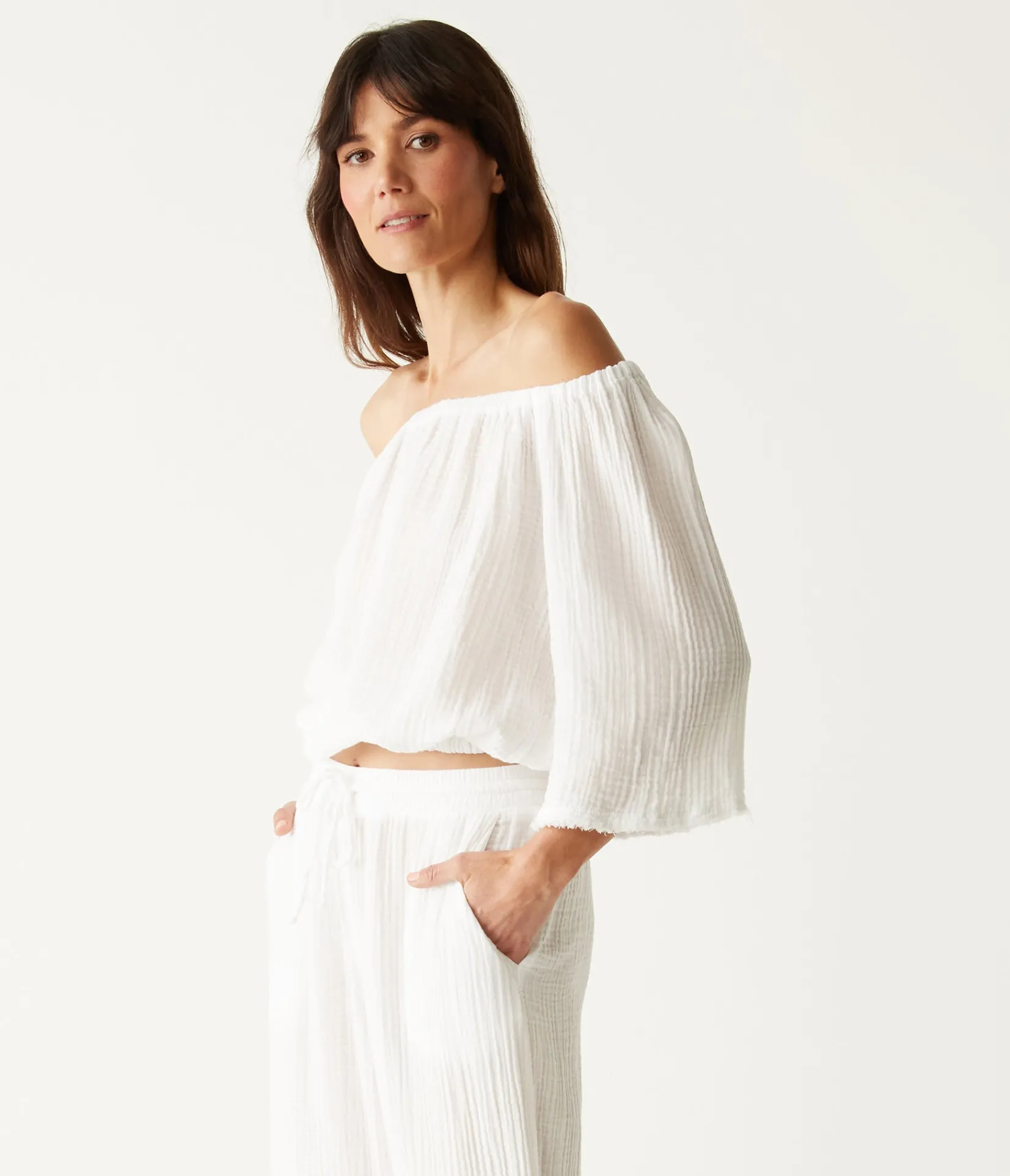 isabel_convertible_gauze_top_14.webp Michael Stars Isabel Convertible Gauze Top- Tops, Blouses & Shirts