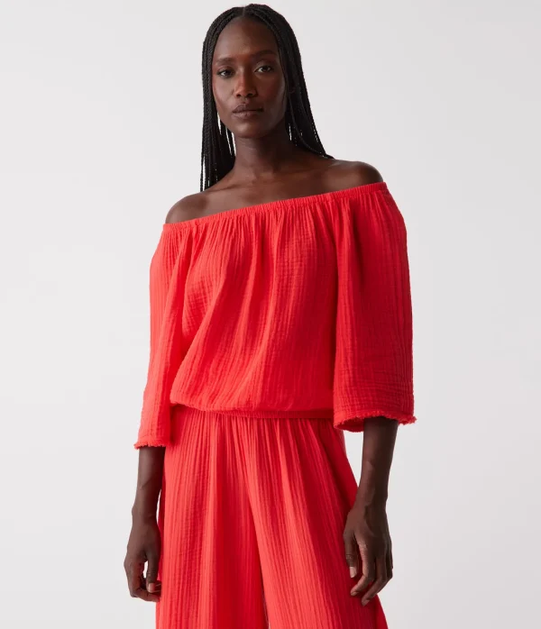 Michael Stars Isabel Convertible Gauze Top- Tops, Blouses & Shirts