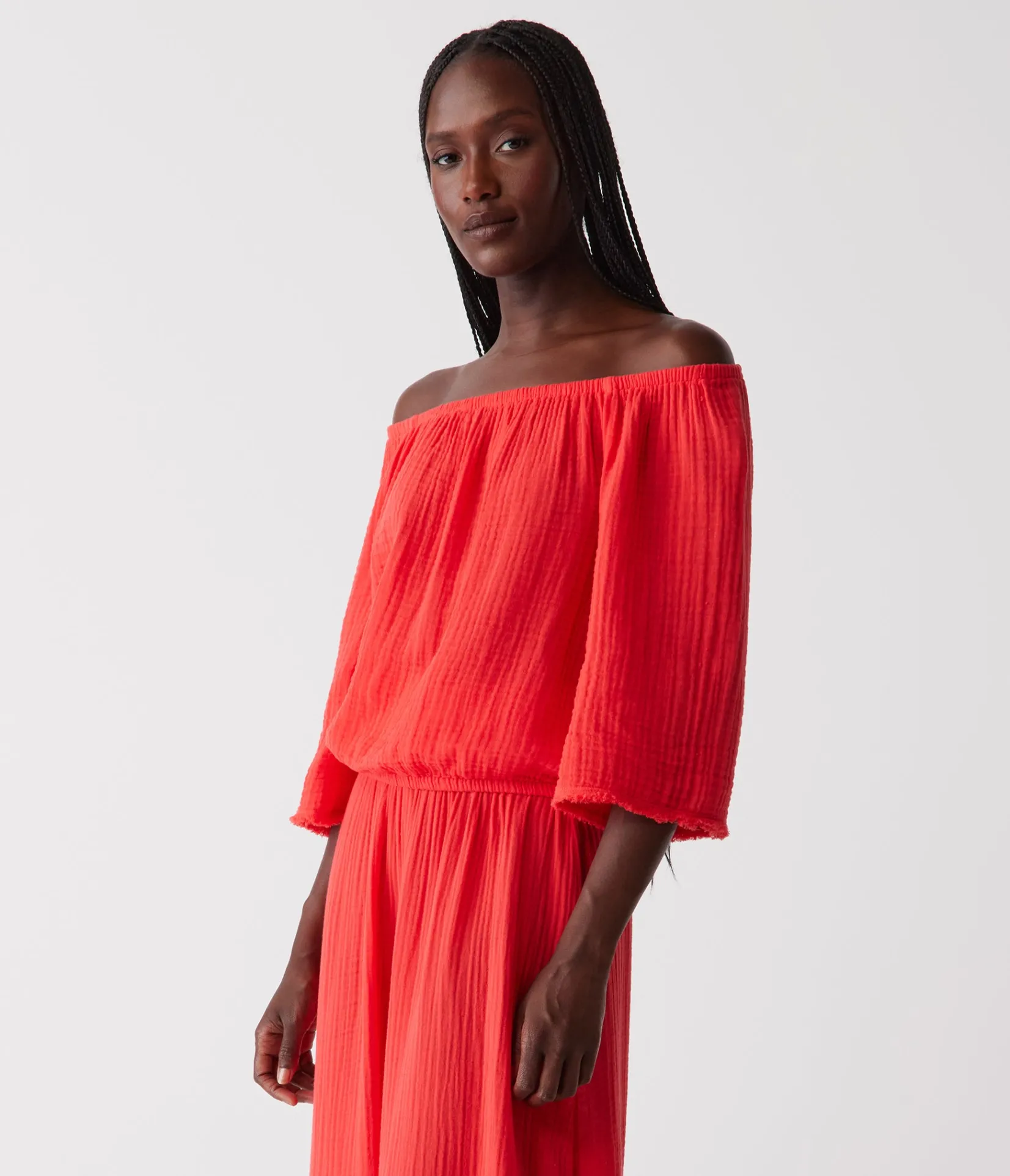 isabel_convertible_gauze_top_18.webp Michael Stars Isabel Convertible Gauze Top- Tops, Blouses & Shirts