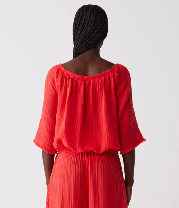 Michael Stars Isabel Convertible Gauze Top- Tops, Blouses & Shirts