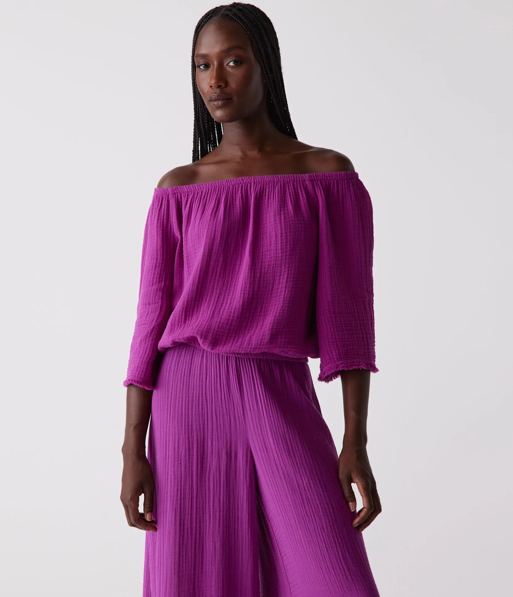 isabel_convertible_gauze_top_20.webp Michael Stars Isabel Convertible Gauze Top- Tops, Blouses & Shirts