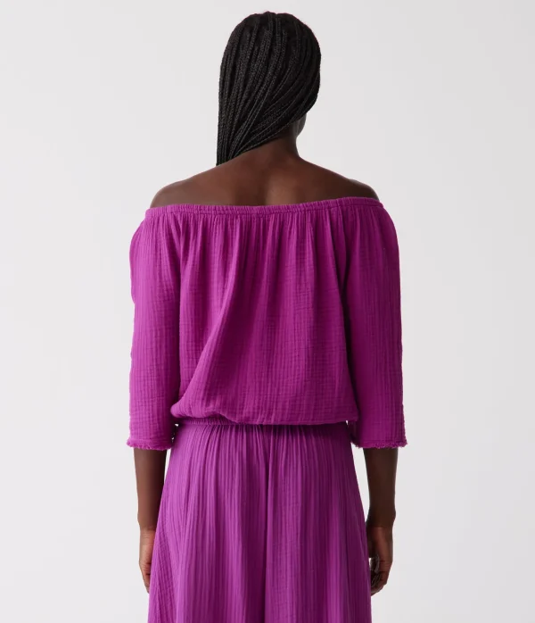 Michael Stars Isabel Convertible Gauze Top- Tops, Blouses & Shirts