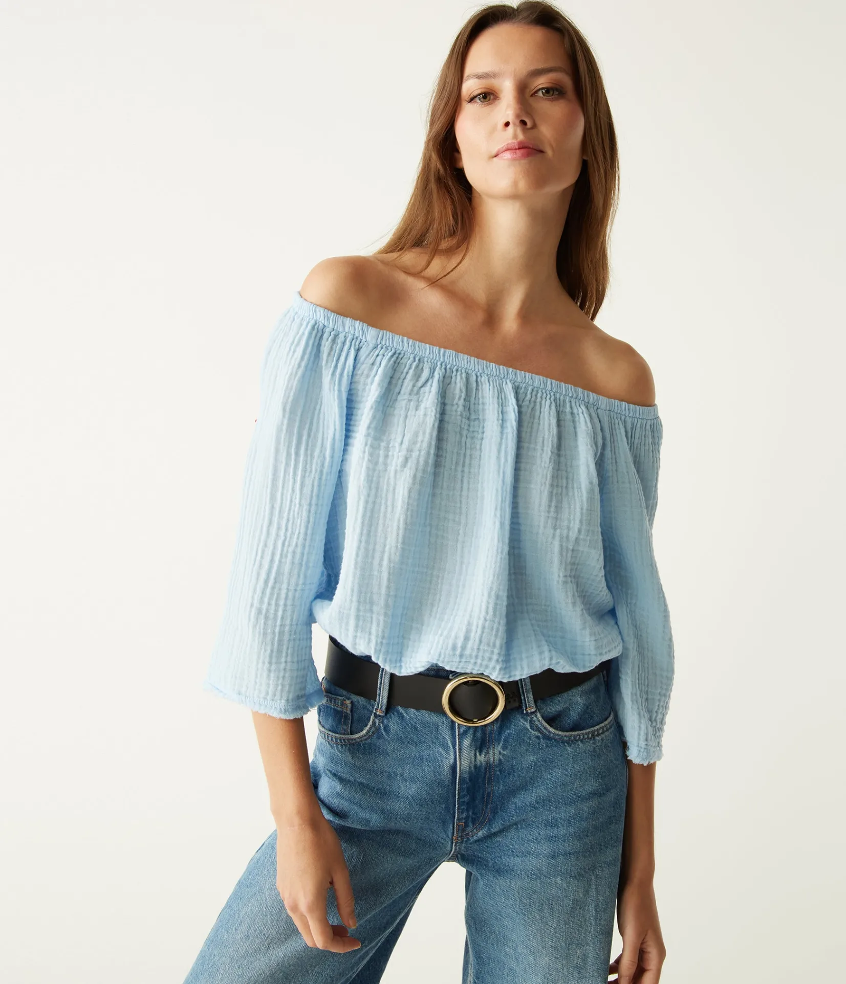 isabel_convertible_gauze_top_24.webp Michael Stars Isabel Convertible Gauze Top- Tops, Blouses & Shirts