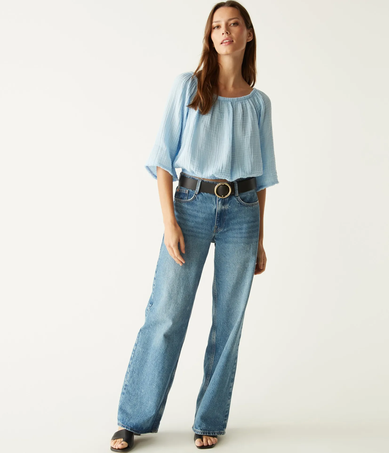 isabel_convertible_gauze_top_26.webp Michael Stars Isabel Convertible Gauze Top- Tops, Blouses & Shirts