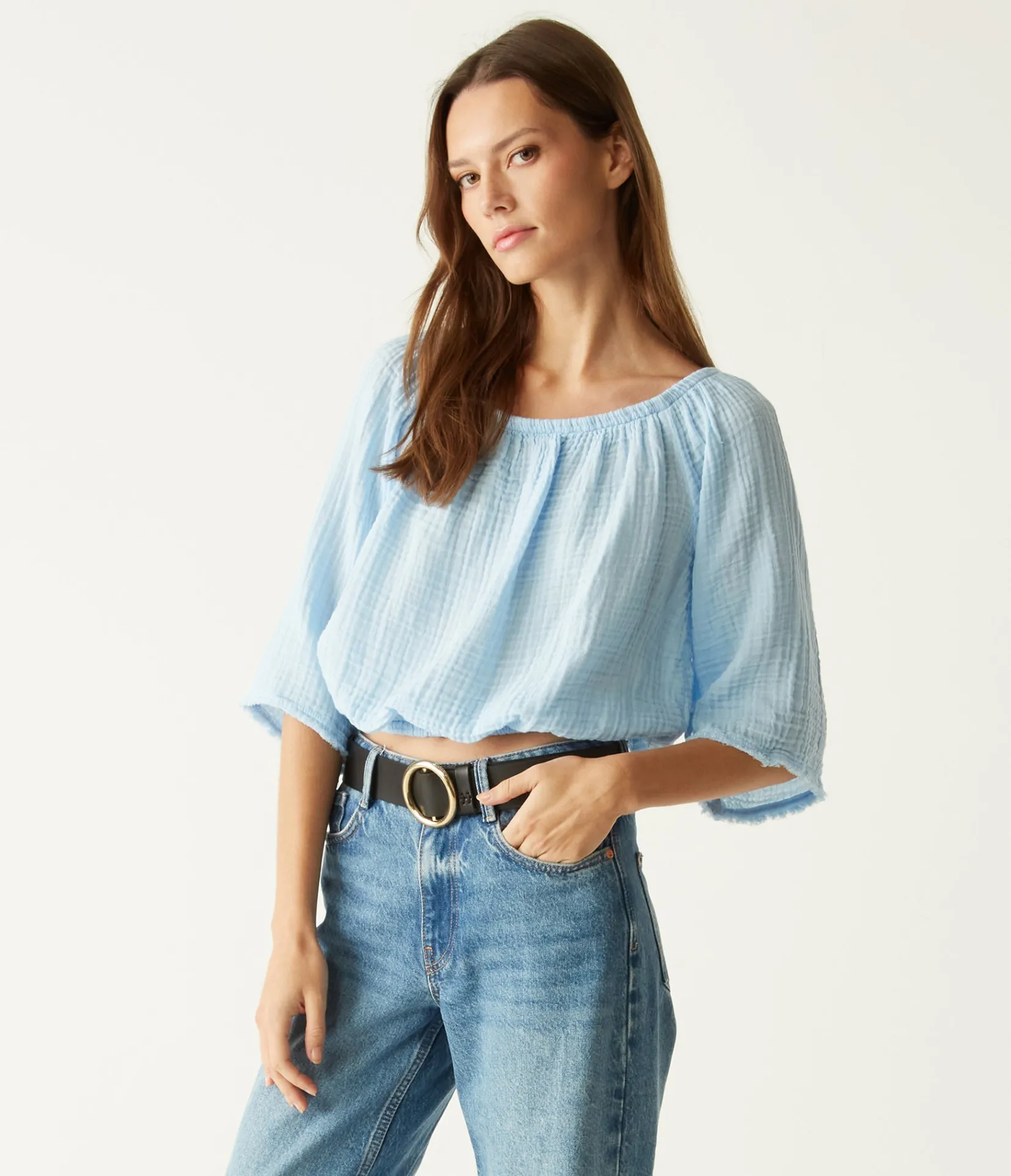 isabel_convertible_gauze_top_27.webp Michael Stars Isabel Convertible Gauze Top- Tops, Blouses & Shirts
