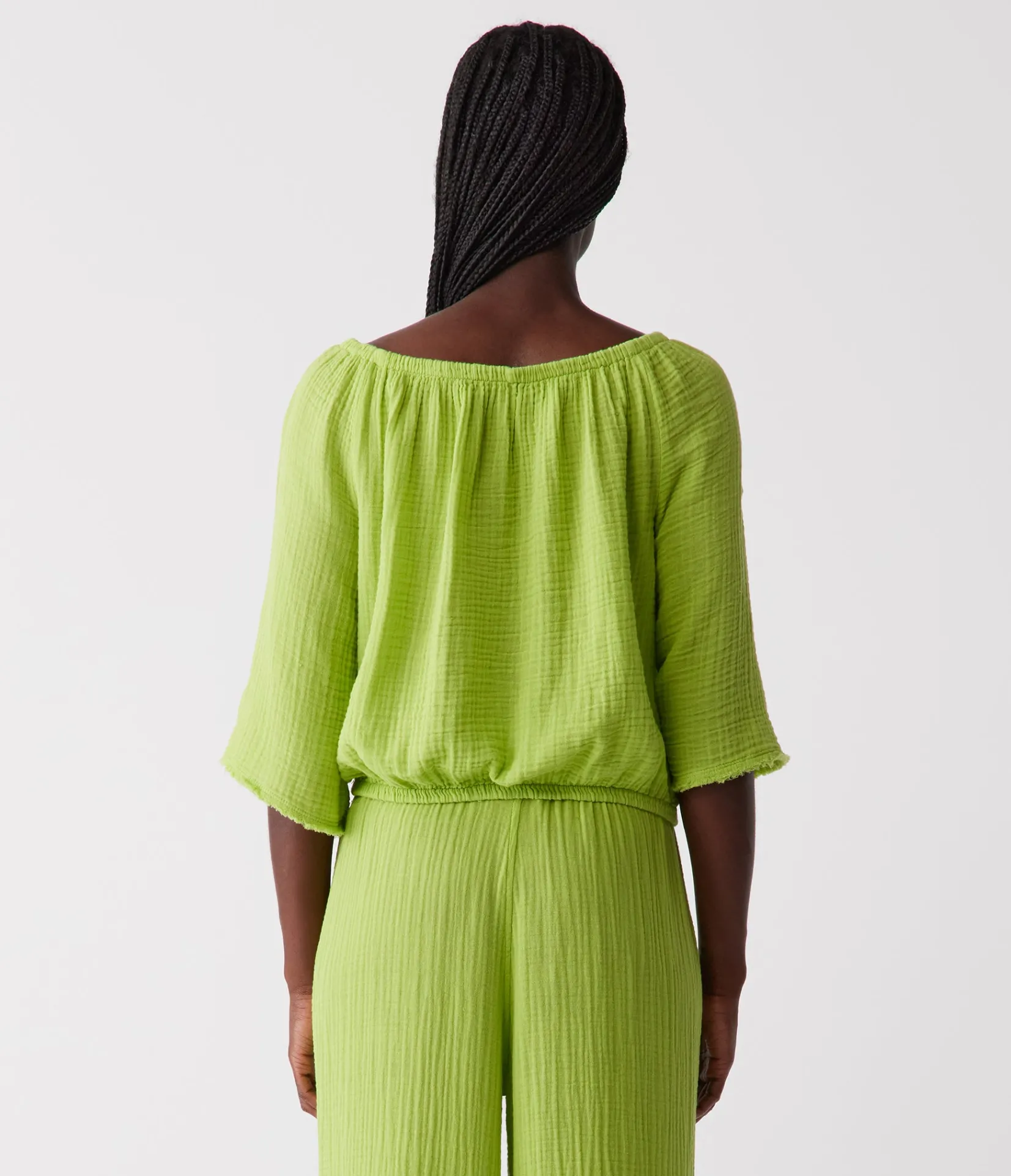 isabel_convertible_gauze_top_3.webp Michael Stars Isabel Convertible Gauze Top- Tops, Blouses & Shirts