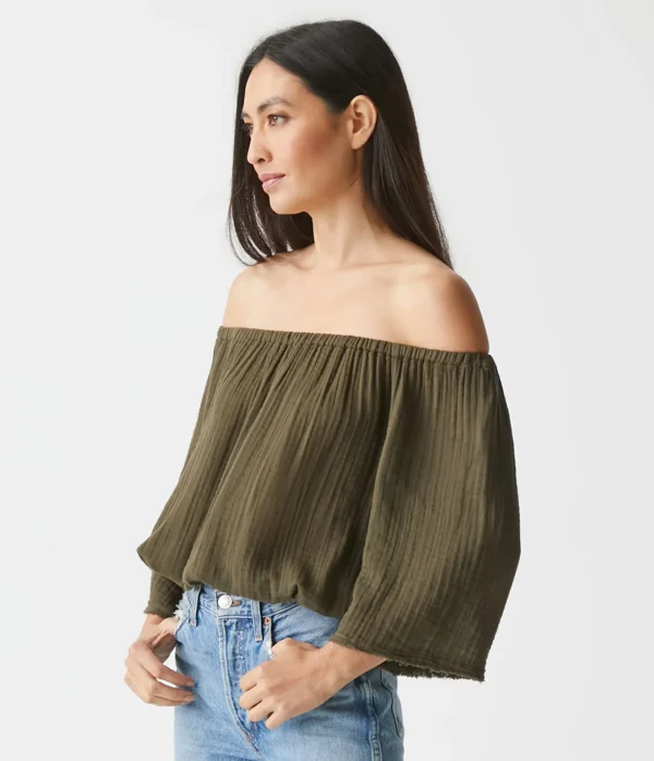 Michael Stars Isabel Convertible Gauze Top- Tops, Blouses & Shirts