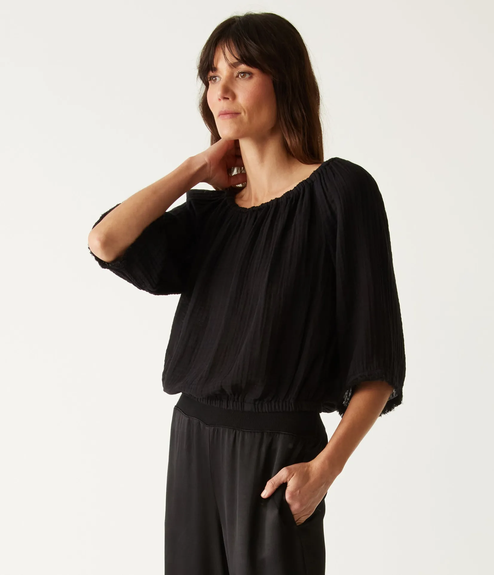 isabel_convertible_gauze_top_35.webp Michael Stars Isabel Convertible Gauze Top- Tops, Blouses & Shirts