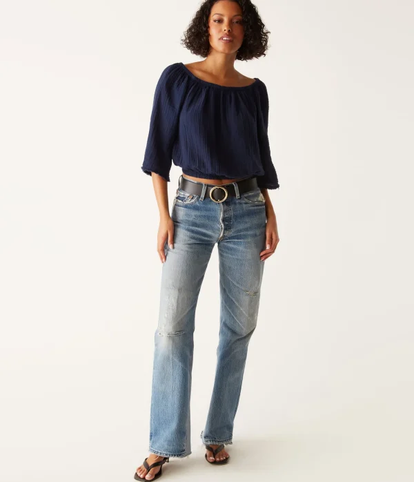 Michael Stars Isabel Convertible Gauze Top- Tops, Blouses & Shirts