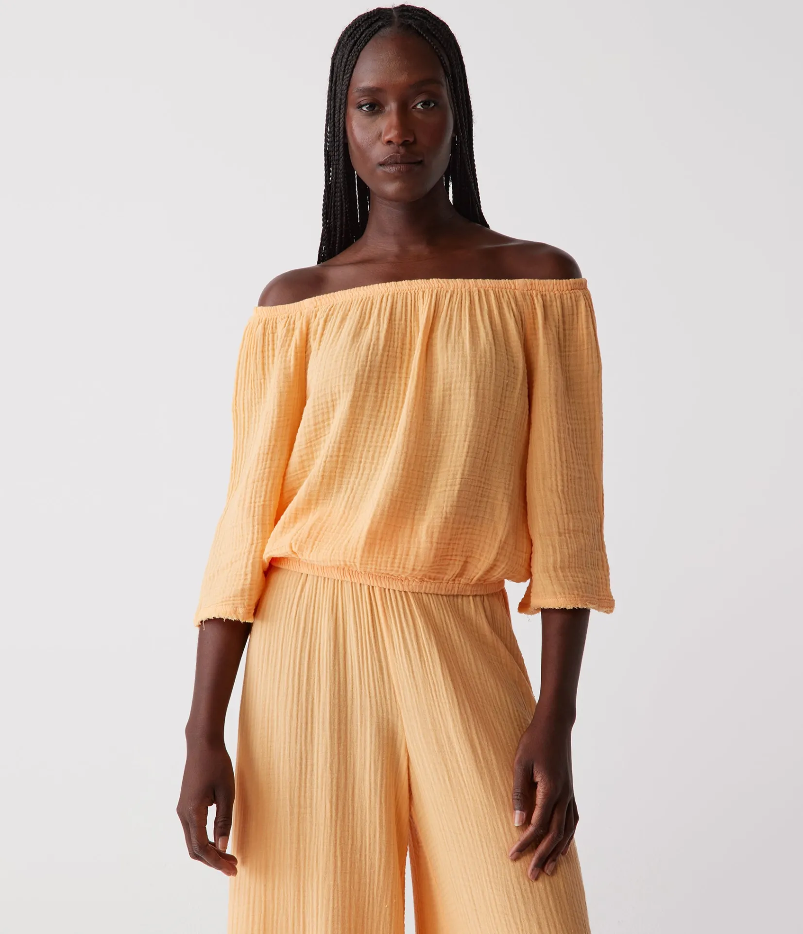 isabel_convertible_gauze_top_4.webp Michael Stars Isabel Convertible Gauze Top- Tops, Blouses & Shirts