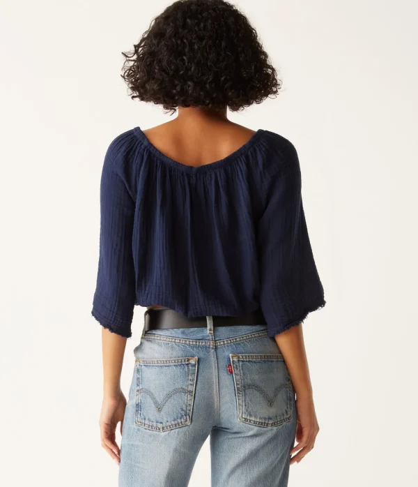 Michael Stars Isabel Convertible Gauze Top- Tops, Blouses & Shirts