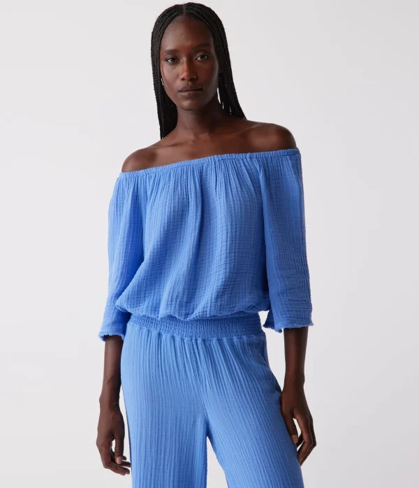 Michael Stars Isabel Convertible Gauze Top- Tops, Blouses & Shirts