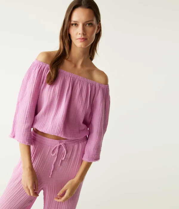 Michael Stars Isabel Convertible Gauze Top- Tops, Blouses & Shirts