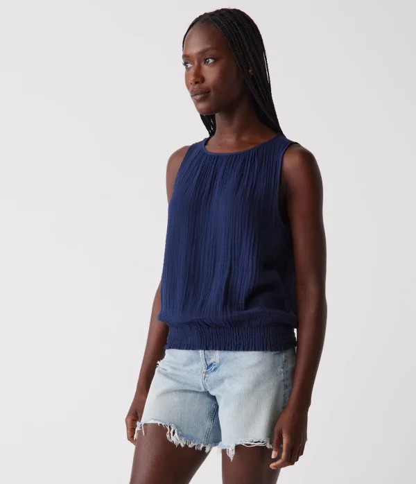 Michael Stars Janelle Tie Neck Tank- Tops, Blouses & Shirts