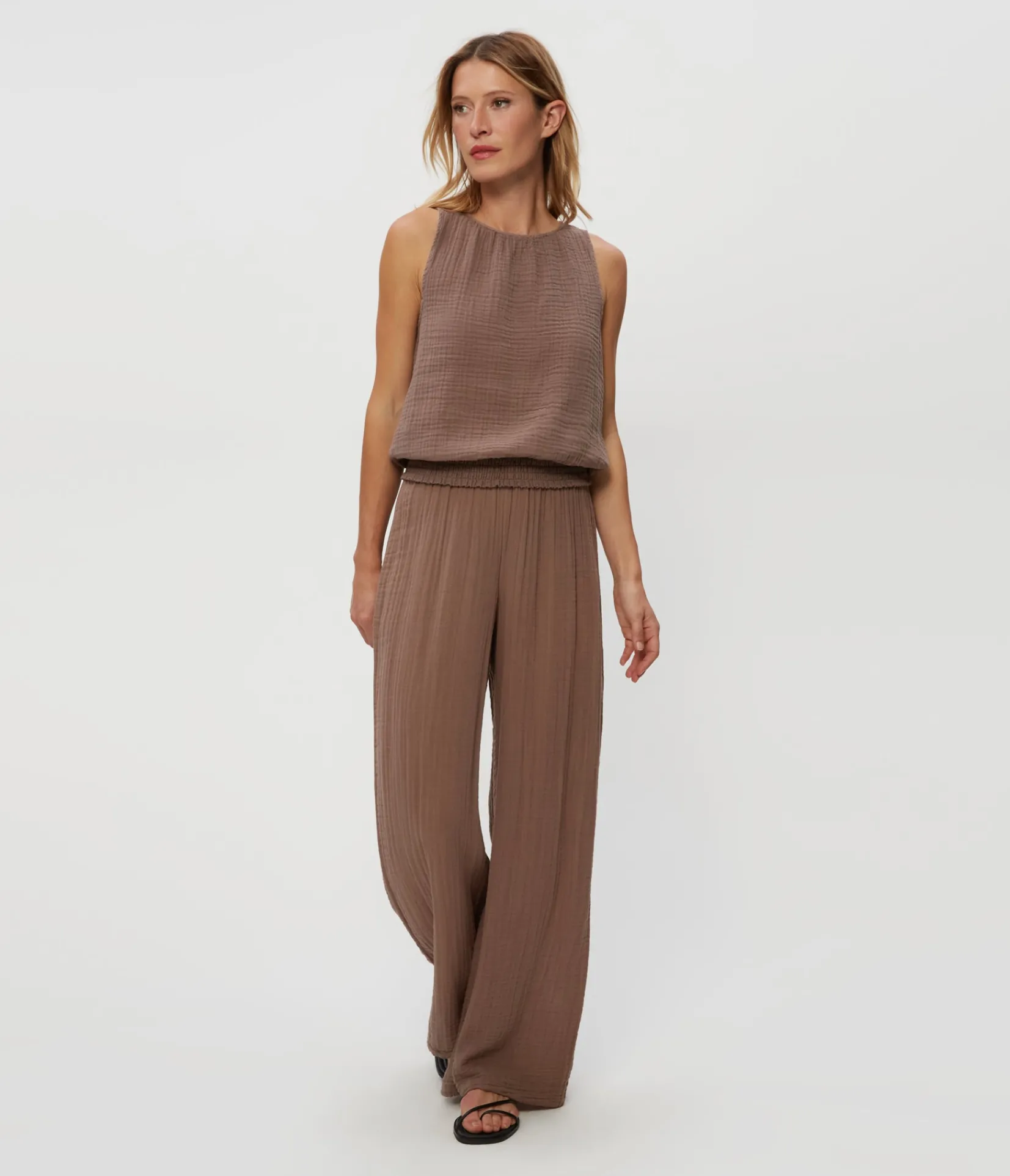 janelle_tie_neck_tank_2.webp Michael Stars Janelle Tie Neck Tank- Tops, Blouses & Shirts