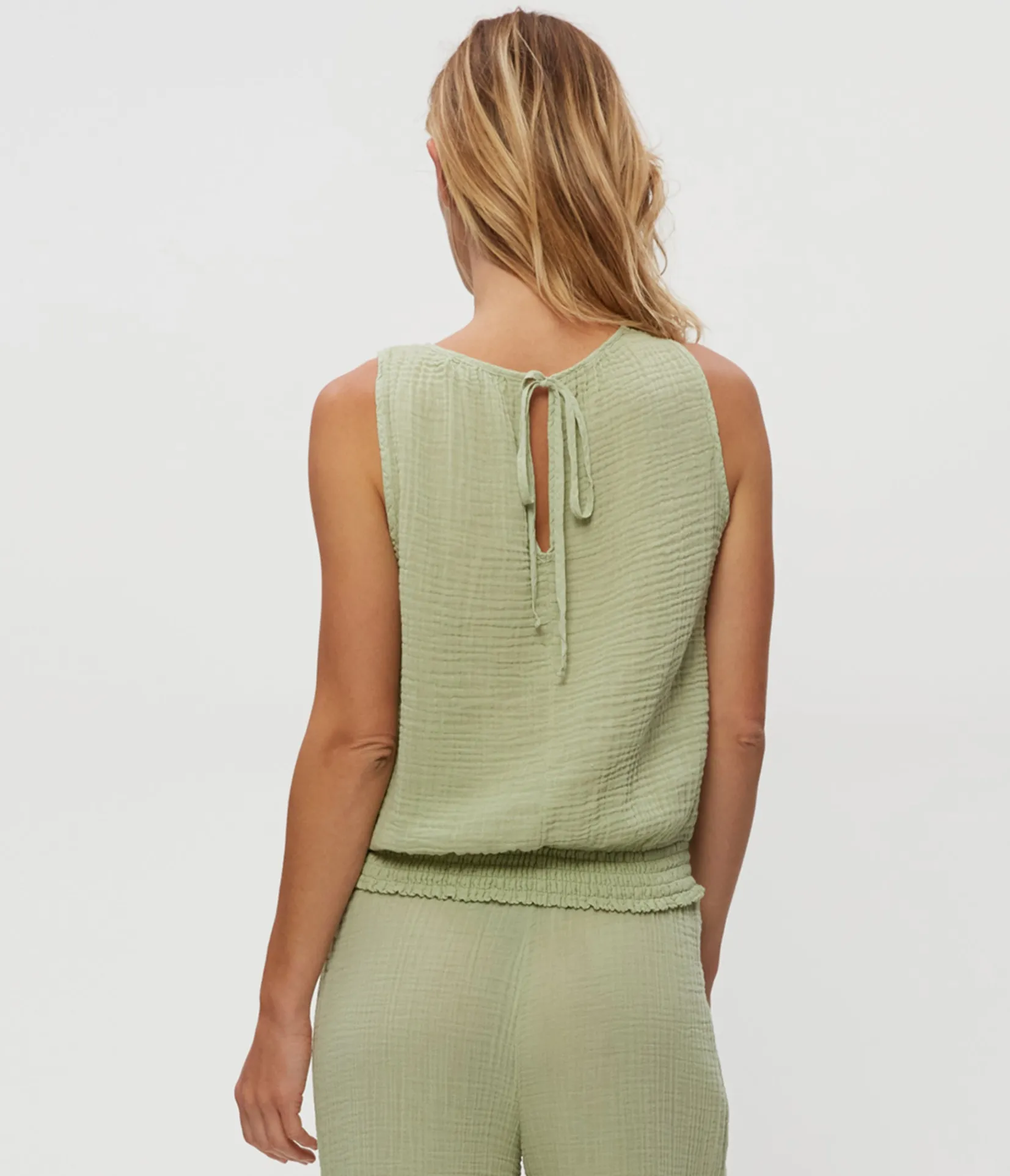 janelle_tie_neck_tank_20.webp Michael Stars Janelle Tie Neck Tank- Tops, Blouses & Shirts