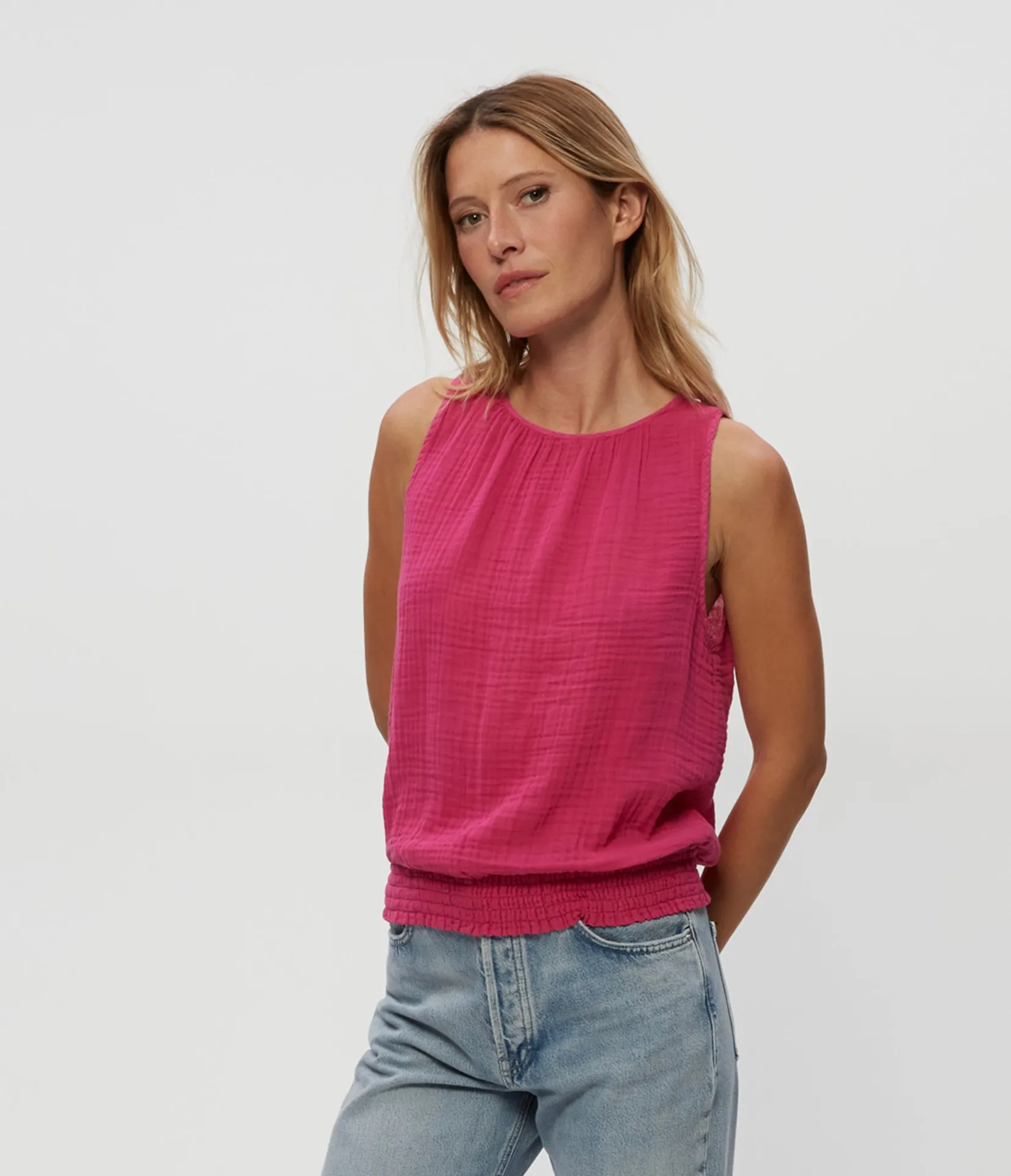 janelle_tie_neck_tank_23.webp Michael Stars Janelle Tie Neck Tank- Tops, Blouses & Shirts