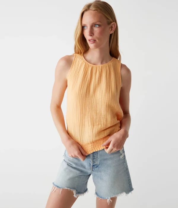 Michael Stars Janelle Tie Neck Tank- Tops, Blouses & Shirts