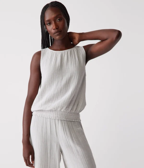 Michael Stars Janelle Tie Neck Tank- Tops, Blouses & Shirts