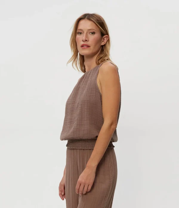 Michael Stars Janelle Tie Neck Tank- Tops, Blouses & Shirts