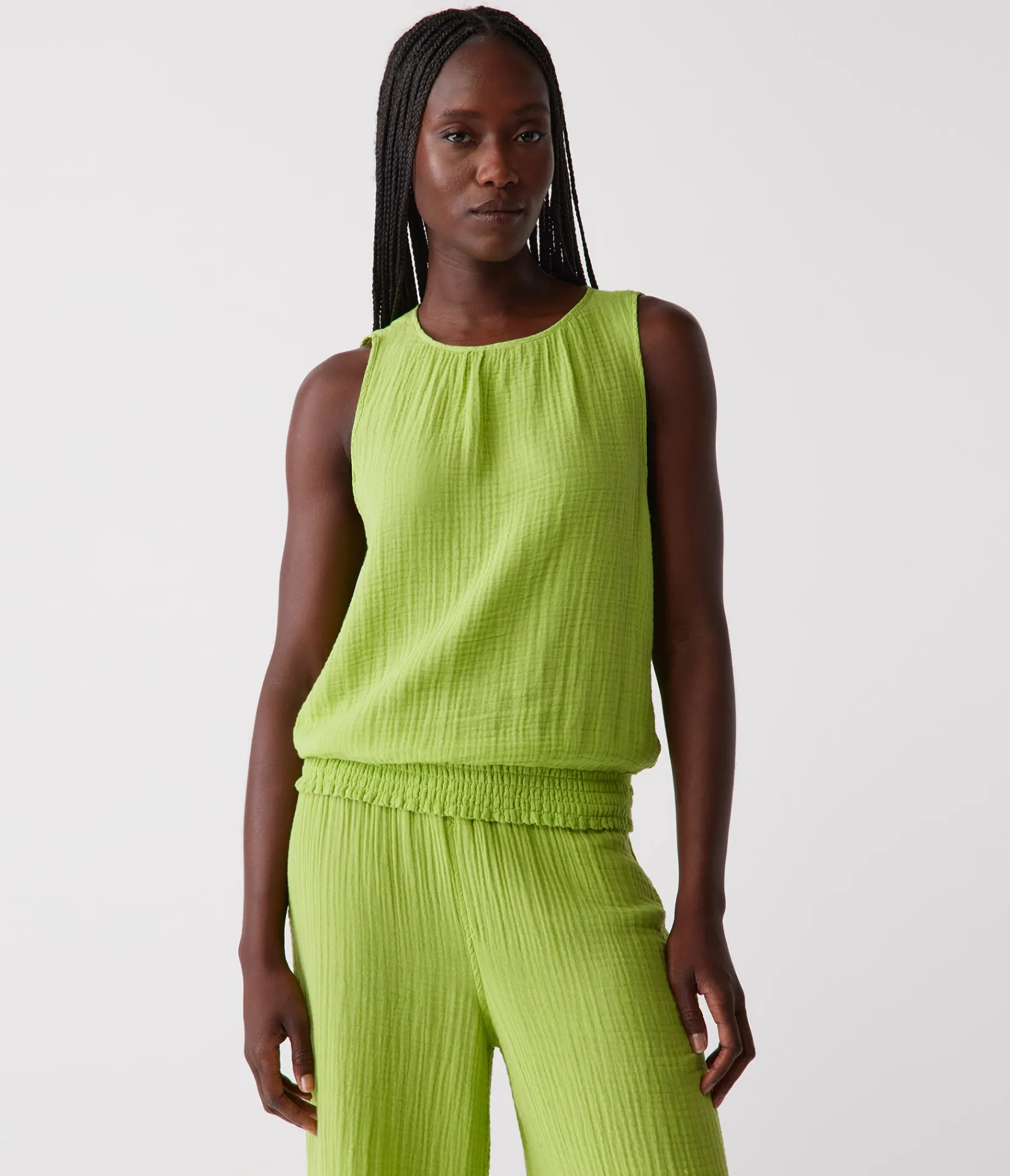 janelle_tie_neck_tank_33.webp Michael Stars Janelle Tie Neck Tank- Tops, Blouses & Shirts