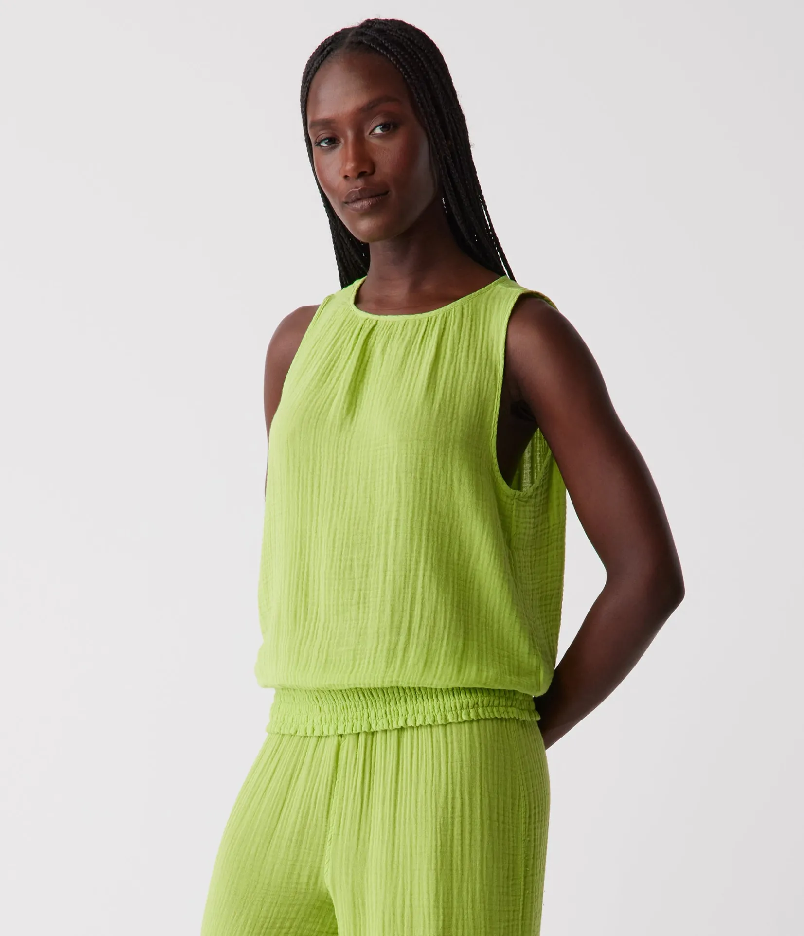 janelle_tie_neck_tank_35.webp Michael Stars Janelle Tie Neck Tank- Tops, Blouses & Shirts