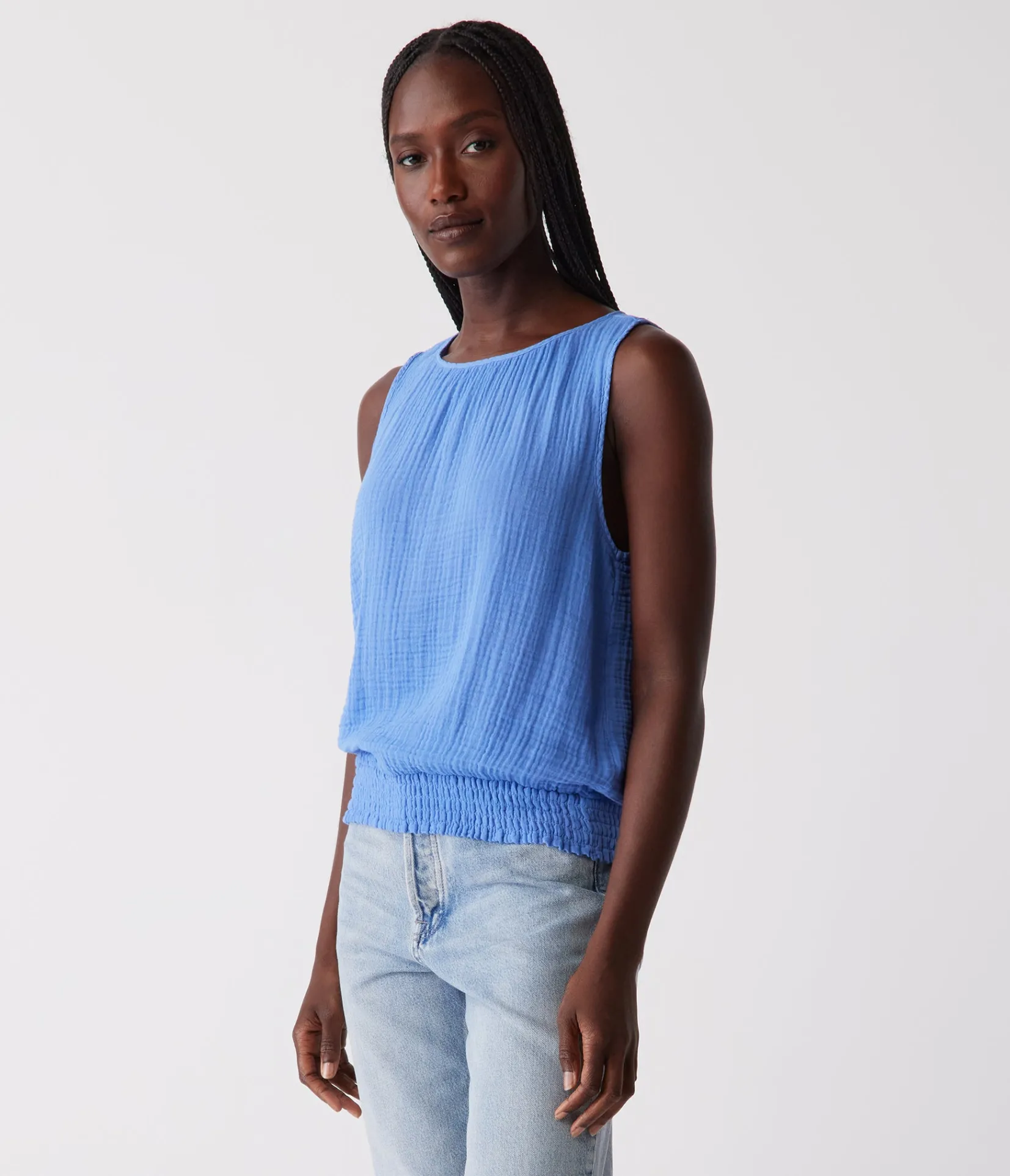 janelle_tie_neck_tank_39.webp Michael Stars Janelle Tie Neck Tank- Tops, Blouses & Shirts