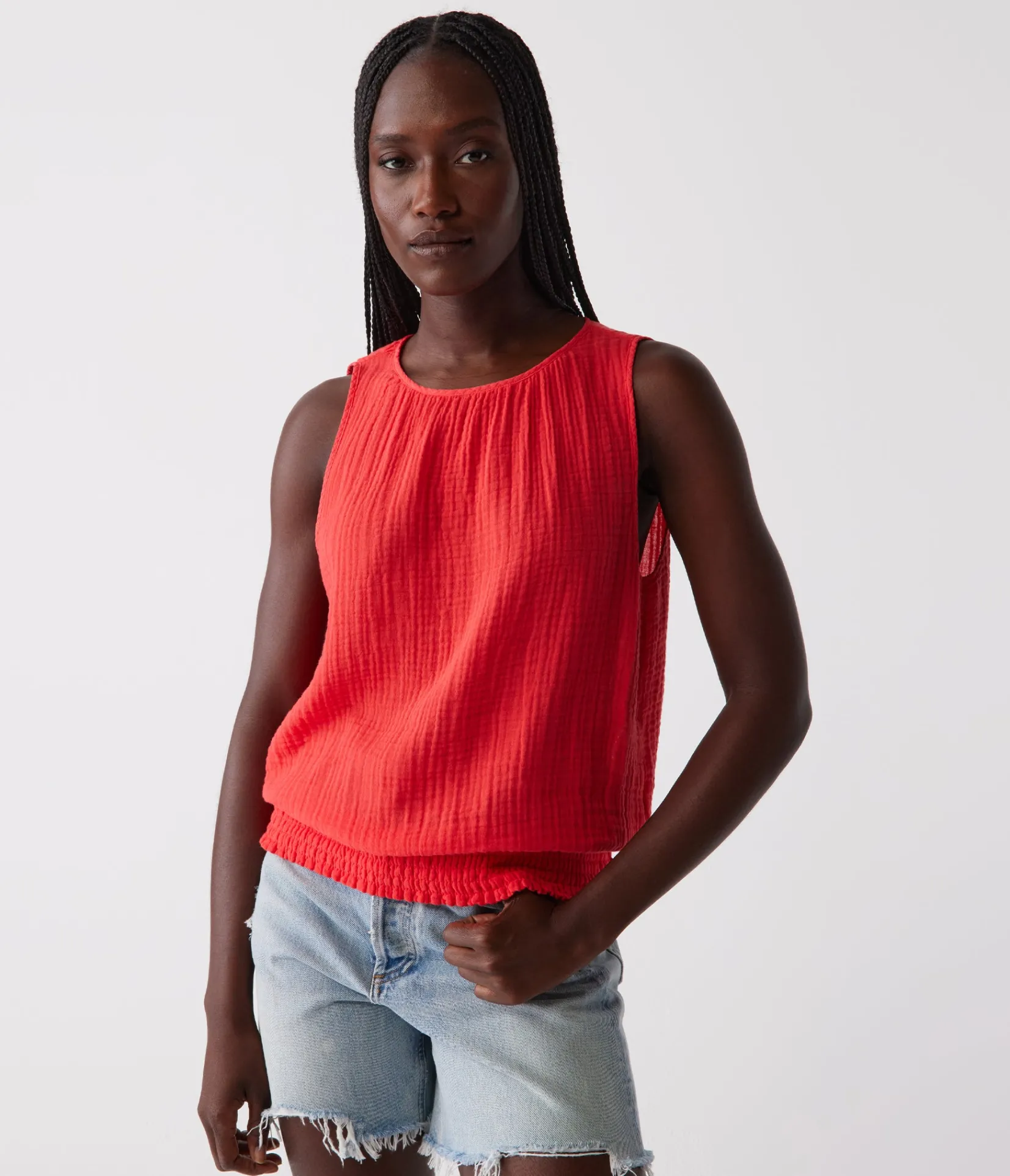 janelle_tie_neck_tank_41.webp Michael Stars Janelle Tie Neck Tank- Tops, Blouses & Shirts