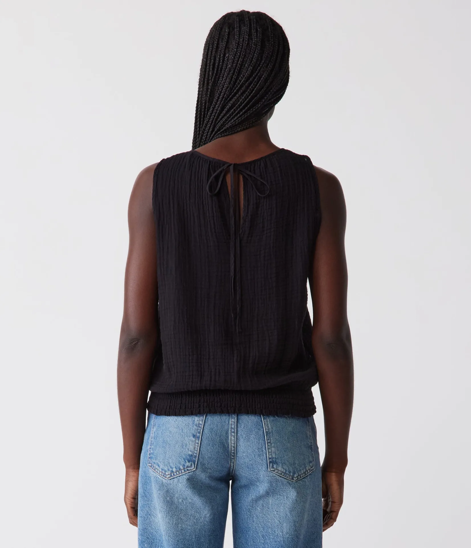 janelle_tie_neck_tank_7.webp Michael Stars Janelle Tie Neck Tank- Tops, Blouses & Shirts