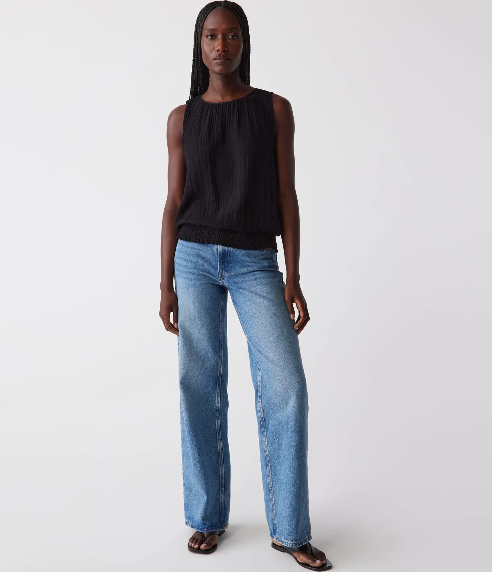 janelle_tie_neck_tank_8.webp Michael Stars Janelle Tie Neck Tank- Tops, Blouses & Shirts