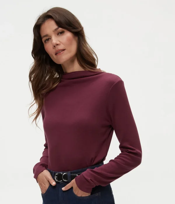Michael Stars Janine Mock Neck Top- T-Shirts | Ultra Rib T-Shirts