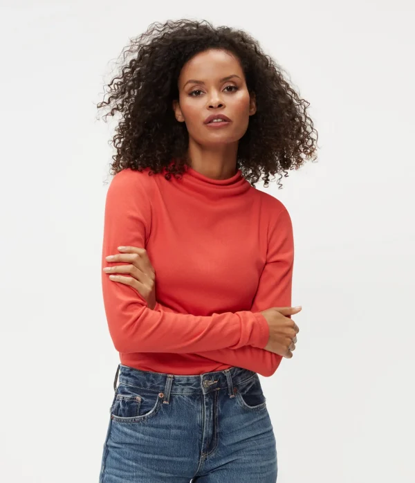 Michael Stars Janine Mock Neck Top- T-Shirts | Ultra Rib T-Shirts