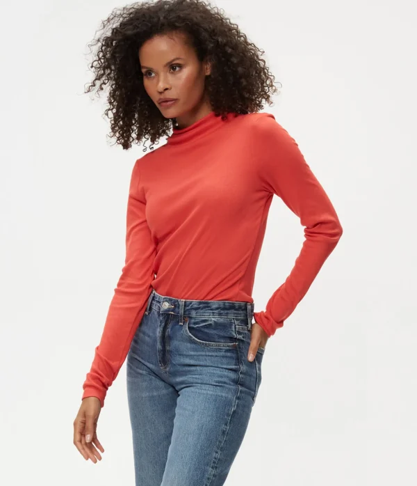 Michael Stars Janine Mock Neck Top- T-Shirts | Ultra Rib T-Shirts