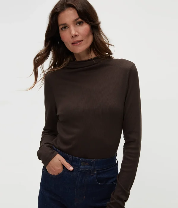 Michael Stars Janine Mock Neck Top- T-Shirts | Ultra Rib T-Shirts