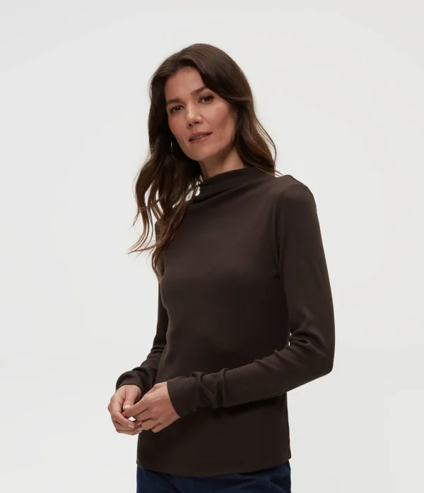 Michael Stars Janine Mock Neck Top- T-Shirts | Ultra Rib T-Shirts