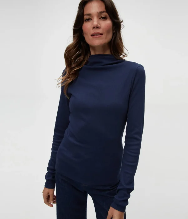 Michael Stars Janine Mock Neck Top- T-Shirts | Ultra Rib T-Shirts