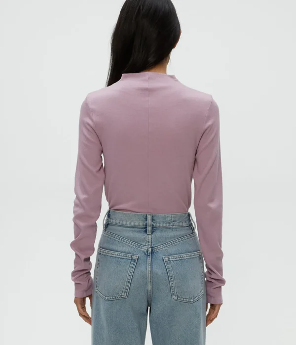 Michael Stars Janine Mock Neck Top- T-Shirts | Ultra Rib T-Shirts