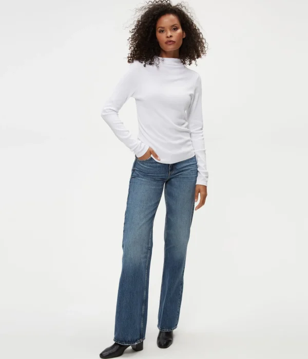 Michael Stars Janine Mock Neck Top- T-Shirts | Ultra Rib T-Shirts