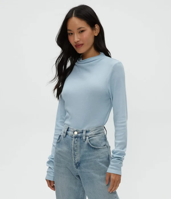 Michael Stars Janine Mock Neck Top- T-Shirts | Ultra Rib T-Shirts