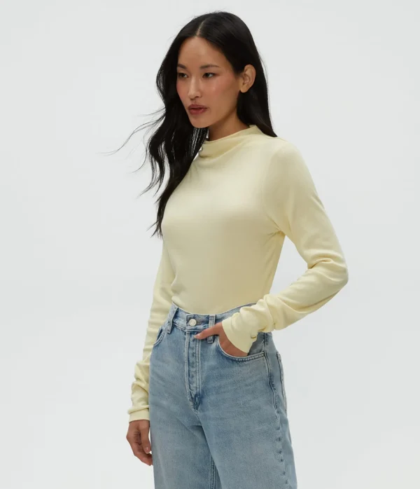 Michael Stars Janine Mock Neck Top- T-Shirts | Ultra Rib T-Shirts
