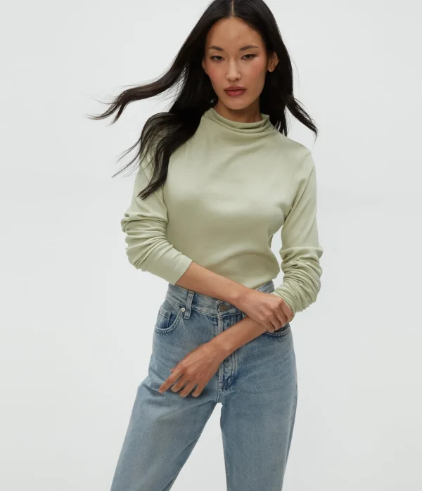 Michael Stars Janine Mock Neck Top- T-Shirts | Ultra Rib T-Shirts