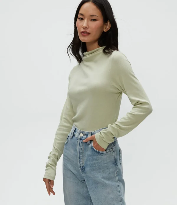 Michael Stars Janine Mock Neck Top- T-Shirts | Ultra Rib T-Shirts