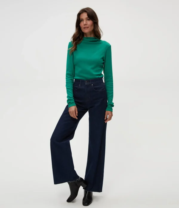 Michael Stars Janine Mock Neck Top- T-Shirts | Ultra Rib T-Shirts