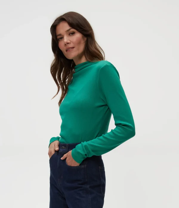 Michael Stars Janine Mock Neck Top- T-Shirts | Ultra Rib T-Shirts