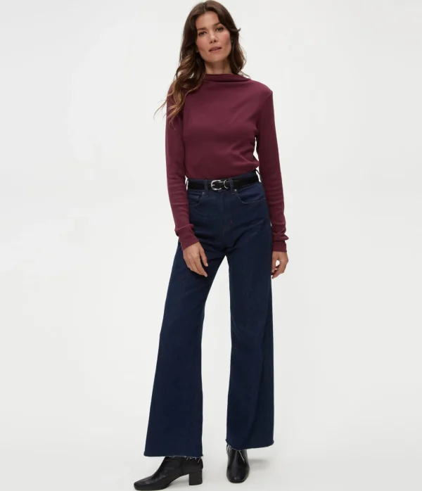 Michael Stars Janine Mock Neck Top- T-Shirts | Ultra Rib T-Shirts