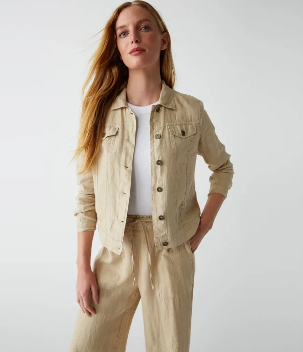 Michael Stars Jean Linen Jacket- Blazers, Jackets & Outerwear
