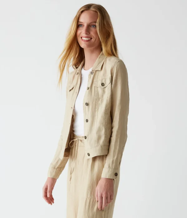Michael Stars Jean Linen Jacket- Blazers, Jackets & Outerwear