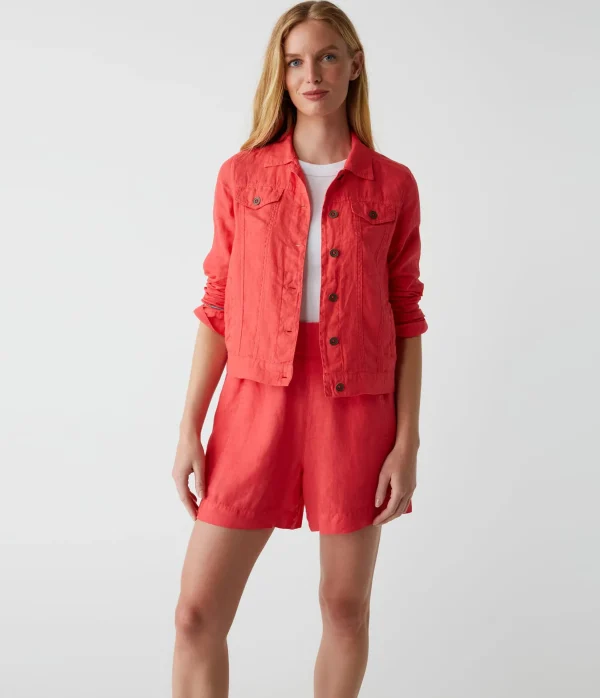 Michael Stars Jean Linen Jacket- Blazers, Jackets & Outerwear